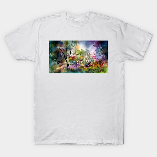 Watercolor bloom spring Garden T-Shirt by redwitchart